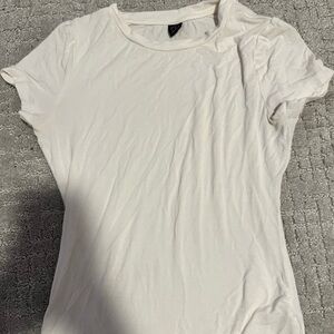 White Short Sleeve Form Fitting Tee